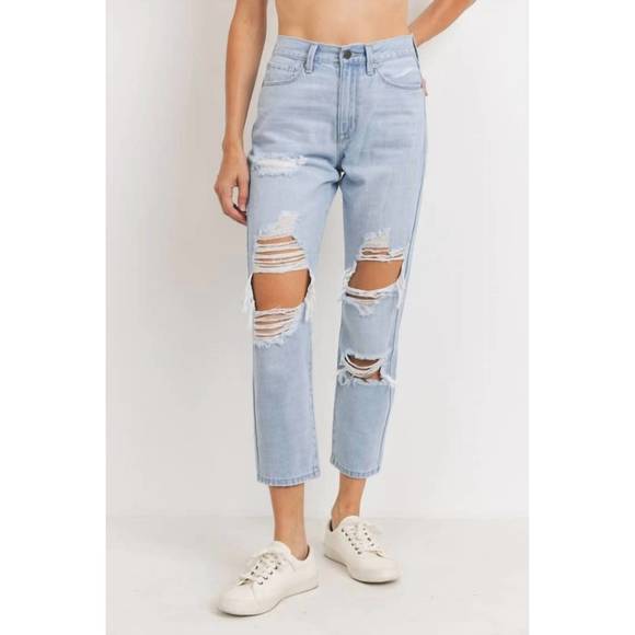 NEW JBD. high rise destroyed girlfriend jean in light wash - Picture 1 of 3